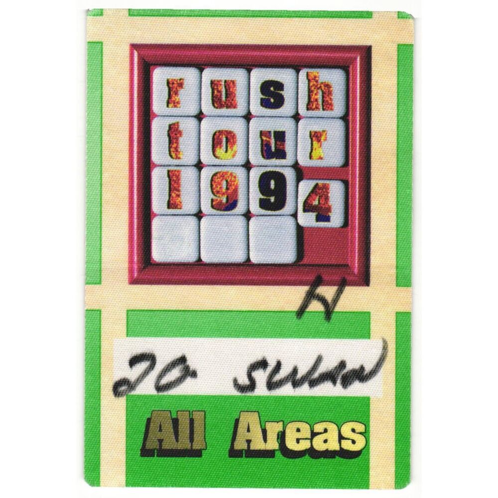 Vintage 1994 Rush Concert Backstage Pass All Areas Pittsburgh PA